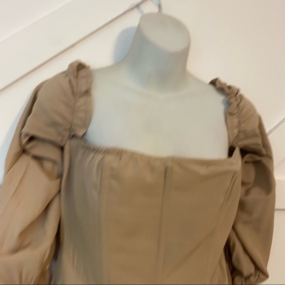 PLT Bardot Corset Woven Bodycon Mini Dress Sz 6 - Picture 3 of 8